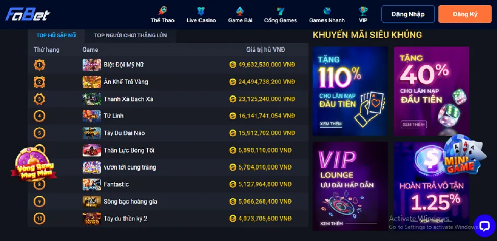 Các loại trò chơi đa dạng tại bay789 game